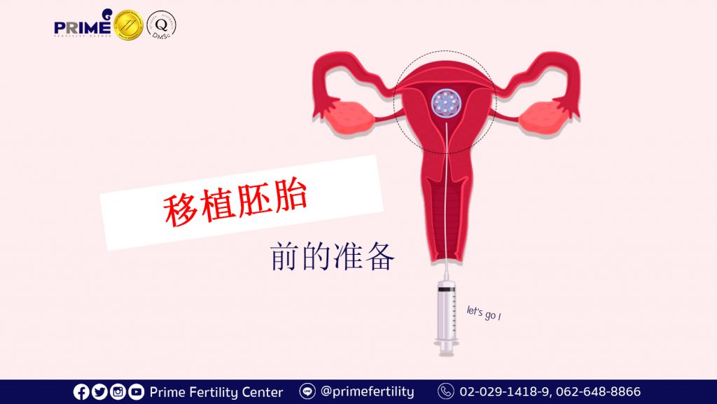 Preparation for Embryo Transfer,การเตรียมตัวก่อนย้ายตัวอ่อนเข้าสู่โพรงมดลูก,移植胚胎前的准备