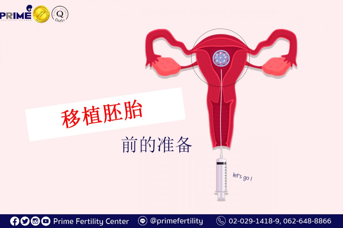 Preparation for Embryo Transfer,การเตรียมตัวก่อนย้ายตัวอ่อนเข้าสู่โพรงมดลูก,移植胚胎前的准备