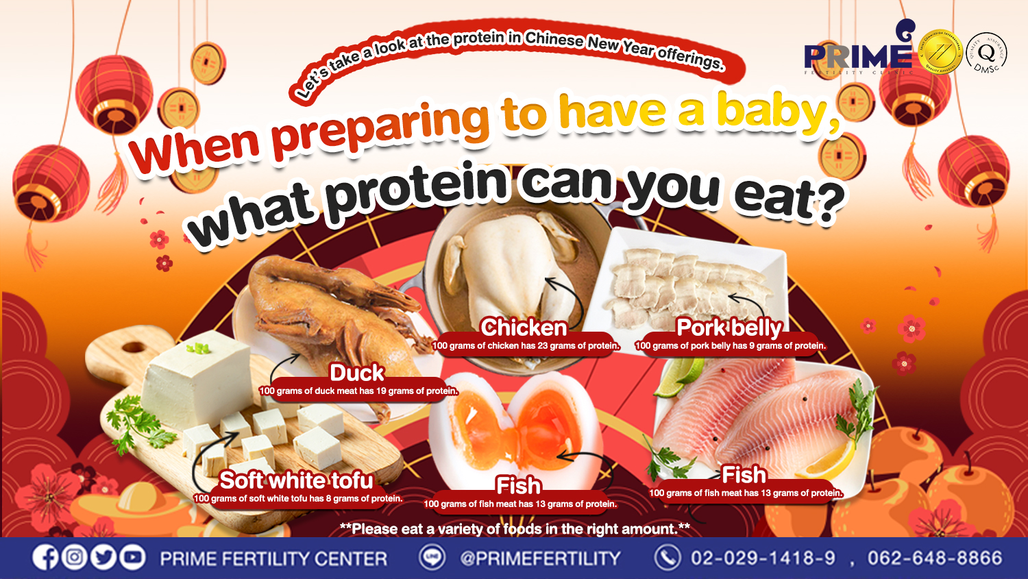 Let’s take a look at the protein in Chinese New Year offerings.
When preparing to have a baby, what protein can you eat?
