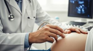 แต่งงานช้า = มีลูกยากจริงไหม? สิ่งที่คนวัย 30+ ควรรู้ก่อนสาย - doctor performing ultrasound pregnant woman generative ai มีลูกยาก เป็นแบบไหน